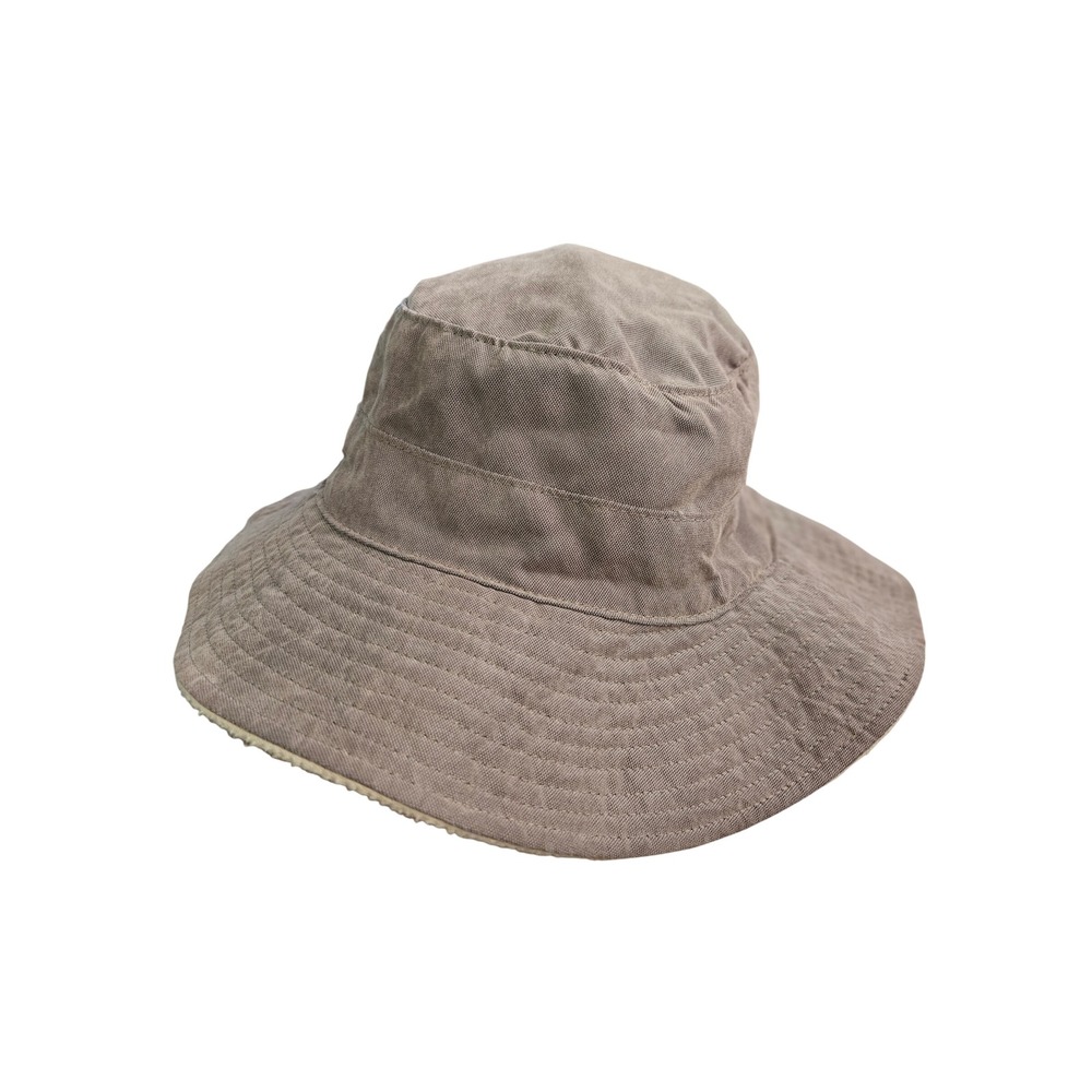 Cabela's Bucket Hat Unisex OS Taupe Fleece Lined Canvas Adjustable Fishing Sun